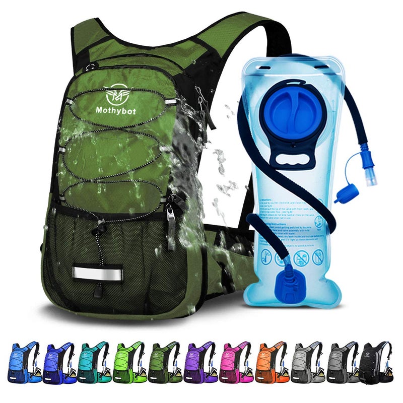 Mothybot Hydration Backpack, Insulated Hydration Pack with 2L Water Bladder & Large Storage, Ultralight Hiking Backpack for Men, Women for Running, Cycling, Camping - Keep Liquid Cool up to 5 Hours - Image 1